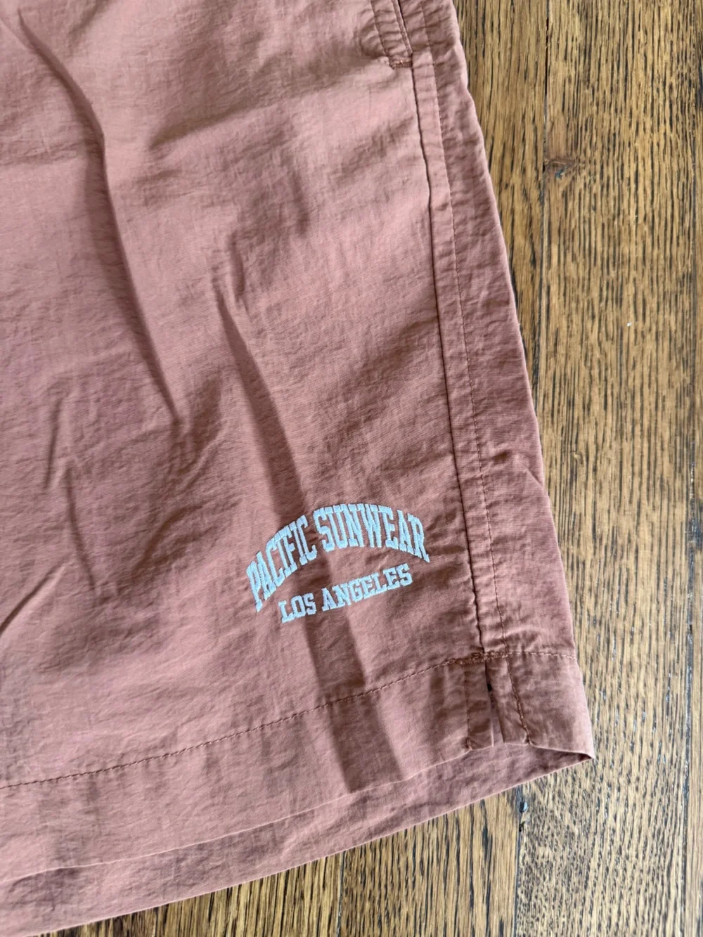 PacSun Mens Rust Swim Trunks with White Drawstring